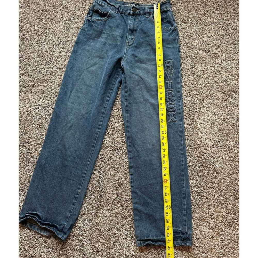Avirex Jeans Mens Size 29 x 30  Baggy Embroidered Y2K 90s Skate Hip Hop RARE - Picture 5 of 11